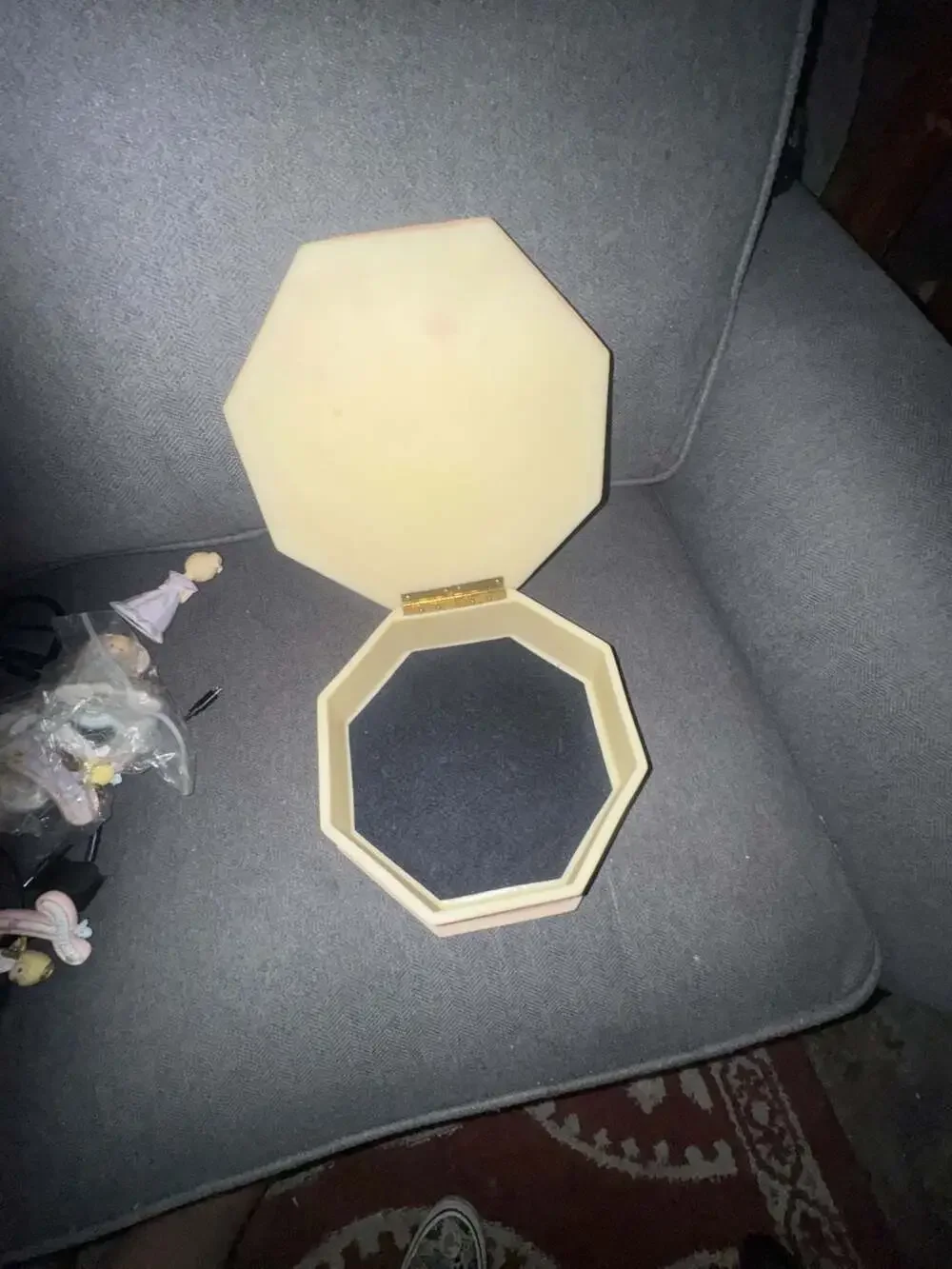 Vintage Resin Box Jewelry Box Octagon 7.5